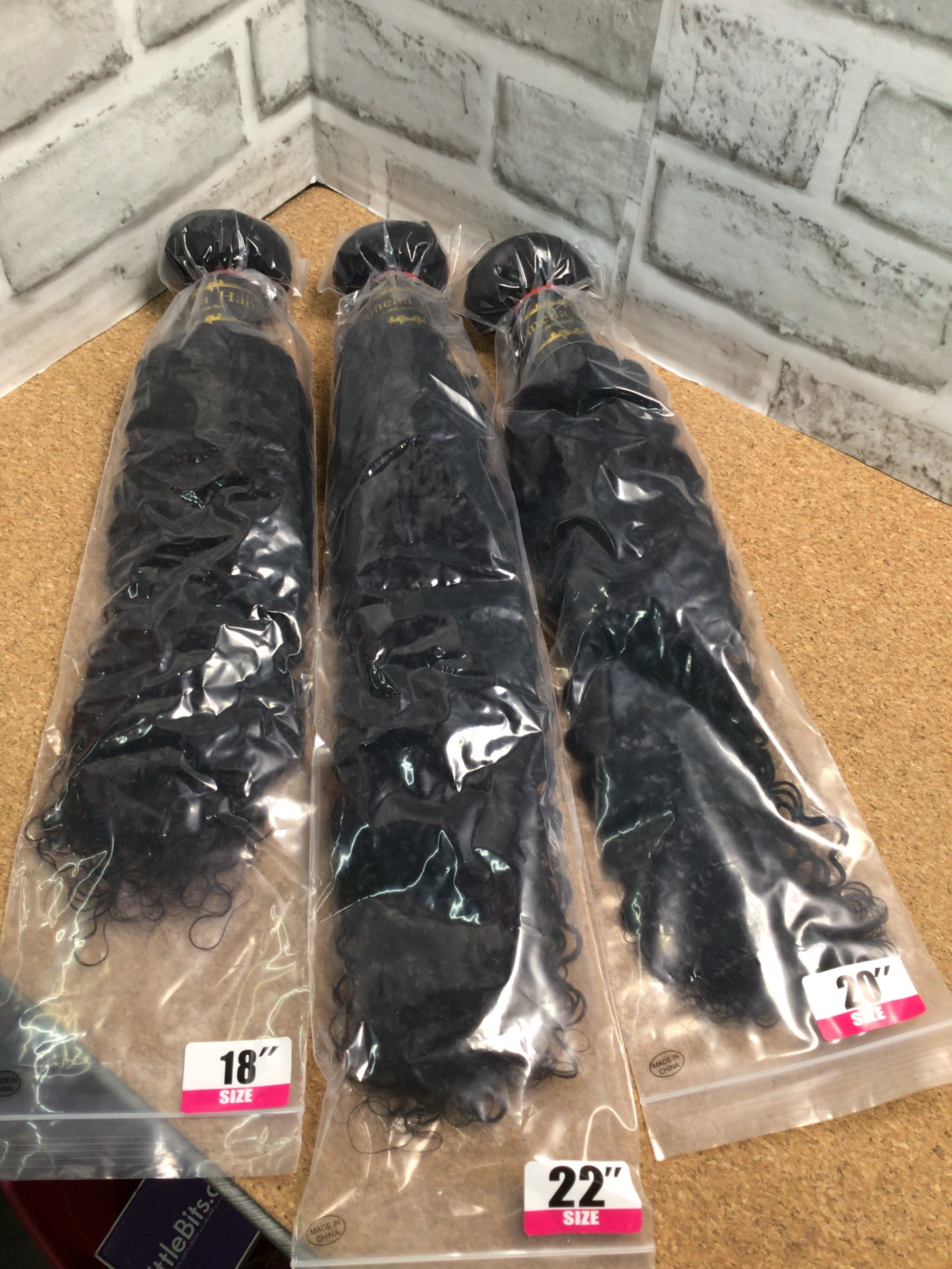 Amella Hair One Bundle Deal (18,20, & 22 inch)100% Virgin curly Hair Weave. (7936144802030)